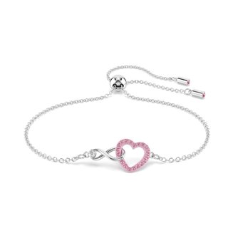 Pulsera Swarovski Hyperbola Corazón Infinito Rosa