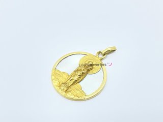 colgante oro 18k con piedra con nacar