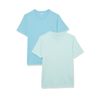 Camiseta Cuello Pico Hombre Amazon Essentials L x2