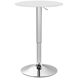 Mesa alta de bar y velador, madera, Ø63 cm, blanco