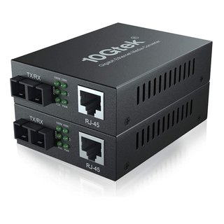 Convertitore Fibra a RJ45 Gigabit Monomodo SC 2 Pezzi