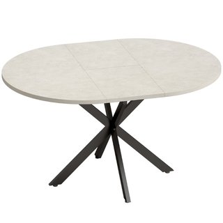 Mesa de comedor extensible 4-6 plazas, MDF y acero