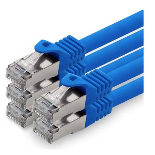 Cavo di Rete CAT7 1aTTack 7,5m Blu, Confezione da 5