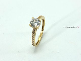 anillo oro 18k con piedra con circonita