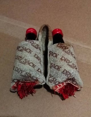 2 Mini Botellas en Alforjas de Yute