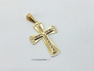 colgante oro 18k con piedra con circonita
