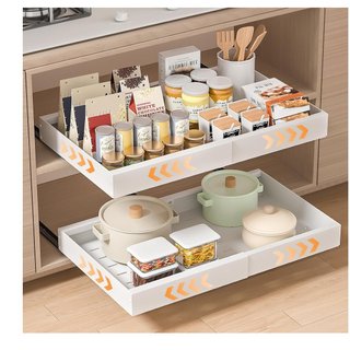 Cajones Extraíbles Cocina sin Taladrar 32-53cm x2