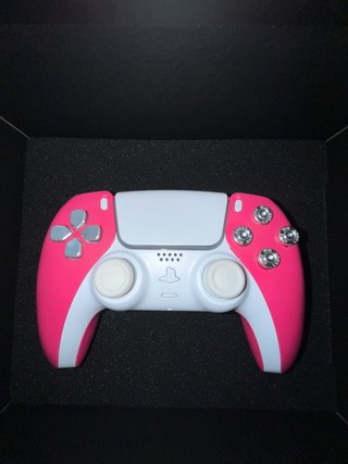 Mando PS5 Personalizado Rosa y Blanco