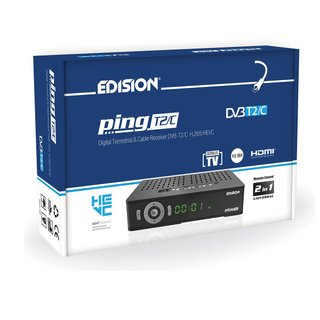 Receptor TDT Edision Ping T2/C H.265 Full HD