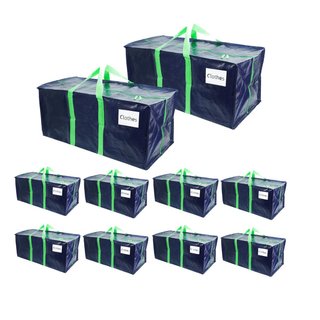 Bolsas de Mudanza VOUNOT Pack de 10 Grandes Azul
