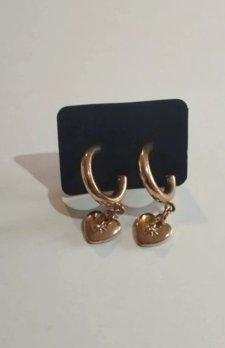 Pendientes de Aro con Colgante de Corazón