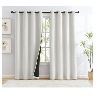 Cortinas Opacas con Ojales 135x260 cm Blanco Crema