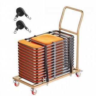 Carro para 25 sillas plegables en L, acero, ruedas