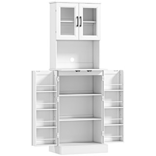 Alacena de cocina y despensa de MDF blanca, 180 cm