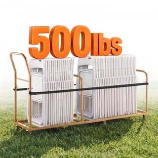 Carrito con ruedas para 50 sillas plegables, acero