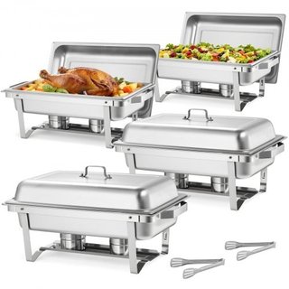 Rectangle Chafing Dish, 4 Pack acero inoxidable pa