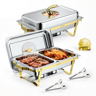 Calientaplatos de acero inoxidable de 8,5 L, 2 uds