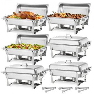 Rectangle Chafing Dish, 6 Pack acero inoxidable pa