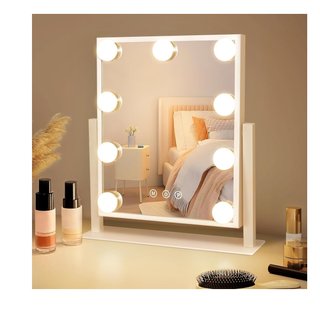 Espejo Tocador Hollywood 9 LED Giratorio