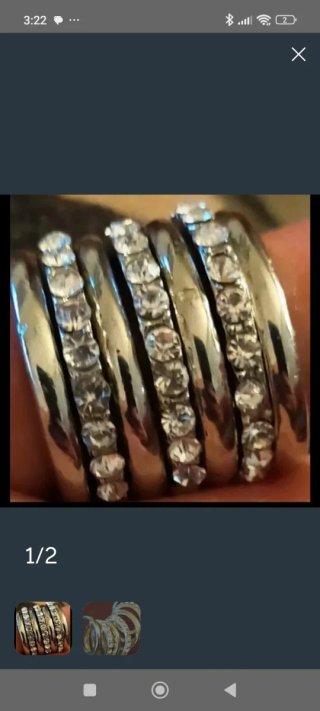 Anillo de acero con brillantes