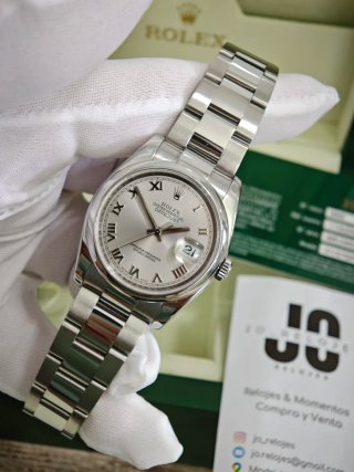 Rolex Datejust 116200 Silver Roman Dial SS Oyster