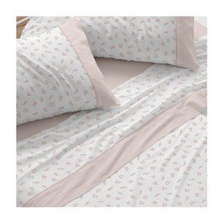 Juego de Sábanas Burrito Blanco Cama 150 Coral
