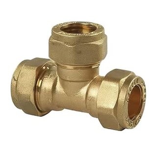 Te de Compresión 28mm Latón para Cobre Pack de 2