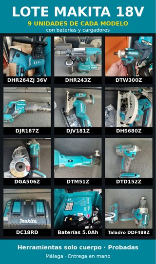 Lote 9 Herramientas Makita 18V