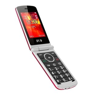 CON TARA - Telefono a conchiglia SPC Opal Rosso per anziani