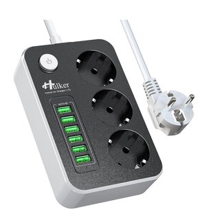 Regleta Hulker 3 Tomas 6 USB Cable 3m