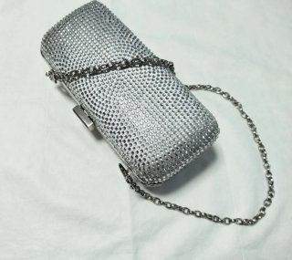 Navidad, Clutch Plateado con Pedrería