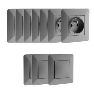 Enchufes 7 Uds y 3 Interruptores Zenitech Artezo