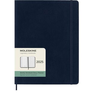 Agenda Semanal Moleskine 2025 XL Azul Zafiro