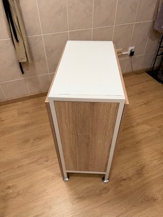 Mesa Plegable con Alas Abatibles Roble/Blanco