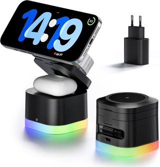Caricatore 5in1 Magsafe 15W COLSUR Z1 Nero con lampada