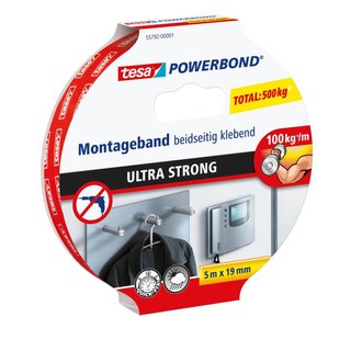 Cinta de Doble Cara Tesa Powerbond 5m x 19mm