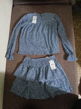Conjunto de dos piezas estampado azul