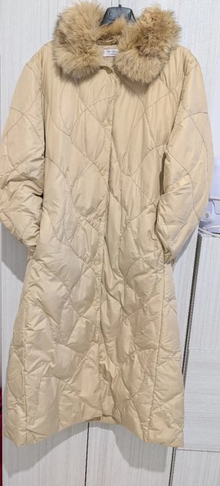 Piumino beige sabbia XXL curvy piuma d'oca oversiz