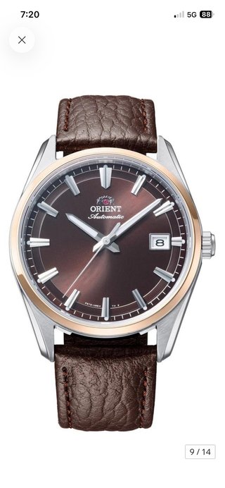 Reloj Orient Automático Marrón y Plateado