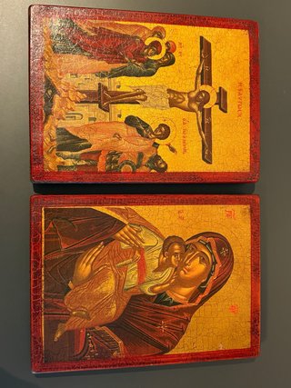 Set de 2 Iconos Religiosos de estilo bizantino