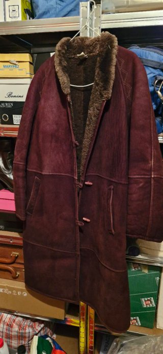 Abrigo Vintage Shearling Burdeos Talla M