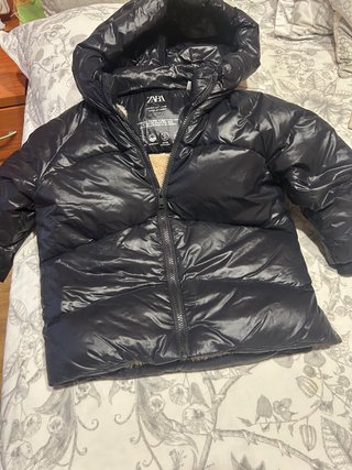 Chaqueta Zara Negra con Forro de Pelo
