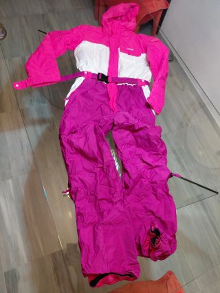 Mono de Nieve Fucsia y Blanco talla 14