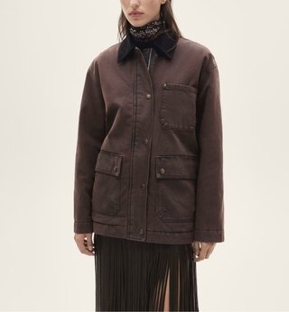 Chaqueta Mango tipo Barbour Marrón
