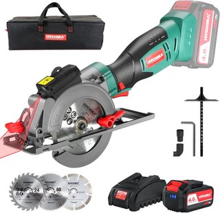 HYCHIKA Mini Sierra Circular Inalámbrica, Batería