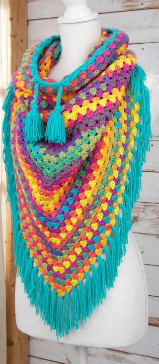 Pico de Crochet Multicolor con Flecos