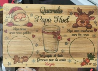 Bandeja de Madera para Papá Noel y reyes magos