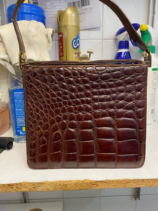 Bolso de mano vintage efecto piel