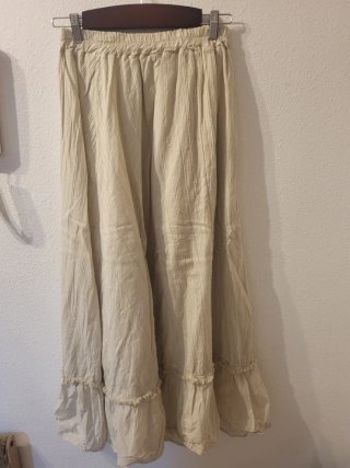 Falda larga boho chic beige
