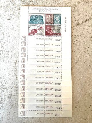 Lote 14 Bloques España 1975 Orfebrería